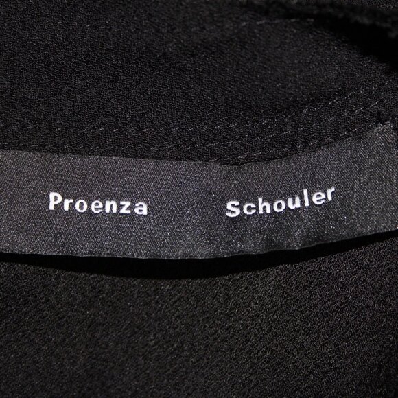 Proenza Schouler Sz 4 Black Ruffle Tie Sleeveless Acetate Polyester Top - Picture 9 of 13